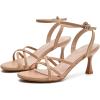 image:imageDADAWEN Womens Dressy Strappy 3 Inch Low Kitten Heel Open Toe Ankle Strap Sandals Dress Shoes for Woman Lady in Party Wedding Bridal Dance EveningNude