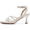 image:imageDADAWEN Womens Dressy Strappy 3 Inch Low Kitten Heel Open Toe Ankle Strap Sandals Dress Shoes for Woman Lady in Party Wedding Bridal Dance EveningWhite