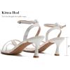 image:imageDADAWEN Womens Dressy Strappy 3 Inch Low Kitten Heel Open Toe Ankle Strap Sandals Dress Shoes for Woman Lady in Party Wedding Bridal Dance EveningWhite
