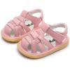 image:imageDADAWEN Baby Toddler Girls Boys Leather Closed Toe Athletic Sandals Lightweight NonSlip Soft Rubber Sole Summer Outdoor Sandals Walking ShoesPink