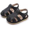 image:imageDADAWEN Boys Girls Leather ClosedToe Athletic Sandals Baby Toddler Summer Breathable Lightweight Soft Sole Outdoor Sandals Walking ShoesBlack