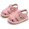 image:imageDADAWEN Boys Girls Leather ClosedToe Athletic Sandals Baby Toddler Summer Breathable Lightweight Soft Sole Outdoor Sandals Walking ShoesPink