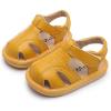 image:imageDADAWEN Boys Girls Leather ClosedToe Athletic Sandals Baby Toddler Summer Breathable Lightweight Soft Sole Outdoor Sandals Walking ShoesYellow