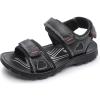 image:imageDADAWEN Boys Girls Leather Sandals Summer Athletic Hiking Beach Outdoor Open toe Adjustable Straps Sports Sandals for Kids ToddlerLittle KidBig KidBlack