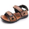 image:imageDADAWEN Boys Girls Leather Sandals Summer Athletic Hiking Beach Outdoor Open toe Adjustable Straps Sports Sandals for Kids ToddlerLittle KidBig KidBrown