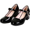 image:imageDADAWEN Girls Dress Shoes Mary Jane Flower Girls Shoes Cute Princess Shoes Low Heels for School Wedding Party ToddlerLittle KidsBig KidsBlack