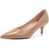 image:imageDADAWEN Womens Dress Shoes Comfortable Low Heels Closed Pointed Toe Kitten Heel Pumps for Party Wedding Work Office BusinessNude Patent