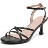 image:imageDADAWEN Womens Dressy Strappy 3 Inch Low Kitten Heel Open Toe Ankle Strap Sandals Dress Shoes for Woman Lady in Party Wedding Bridal Dance EveningBlack