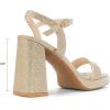 image:imageDADAWEN Womens Platform High Heels Block Chunky Square Open Toe Ankle Strap Heeled Sandals Fashion Wedding Party Evening Prom Dance Dress Pump Sandals ShoesGold