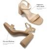 image:imageDADAWEN Womens Platform High Heels Block Chunky Square Open Toe Ankle Strap Heeled Sandals Fashion Wedding Party Evening Prom Dance Dress Pump Sandals ShoesNude