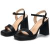 image:imageDADAWEN Womens Platform High Heels Block Chunky Square Open Toe Ankle Strap Heeled Sandals Fashion Wedding Party Evening Prom Dance Dress Pump Sandals ShoesBlack