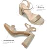 image:imageDADAWEN Womens Platform High Heels Block Chunky Square Open Toe Ankle Strap Heeled Sandals Fashion Wedding Party Evening Prom Dance Dress Pump Sandals ShoesGold