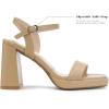 image:imageDADAWEN Womens Platform High Heels Block Chunky Square Open Toe Ankle Strap Heeled Sandals Fashion Wedding Party Evening Prom Dance Dress Pump Sandals ShoesNude