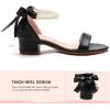 image:imageDADAWEN Girls Dress Shoes Open Toe Chunky Low Heels Sandals Bow Pearl Ankle Strap Flower Girl Wedding Party Shoes for Toddler Little Big KidBlack