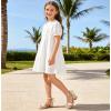 image:imageDADAWEN Girls Dress Shoes Open Toe Chunky Low Heels Sandals Bow Pearl Ankle Strap Flower Girl Wedding Party Shoes for Toddler Little Big KidNude