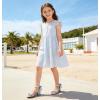 image:imageDADAWEN Girls Dress Shoes Open Toe Chunky Low Heels Sandals Bow Pearl Ankle Strap Flower Girl Wedding Party Shoes for Toddler Little Big KidSky Blue