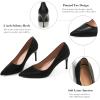 image:imageDADAWEN Womens High Heels Pumps Closed Pointed Toe Comfortable Stiletto 3 Inch Heels Dress Office Wedding Pump ShoesBlack Matte