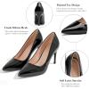 image:imageDADAWEN Womens High Heels Pumps Closed Pointed Toe Comfortable Stiletto 3 Inch Heels Dress Office Wedding Pump ShoesBlack Patent