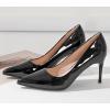 image:imageDADAWEN Womens High Heels Pumps Closed Pointed Toe Comfortable Stiletto 3 Inch Heels Dress Office Wedding Pump ShoesBlack Patent