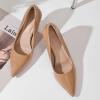 image:imageDADAWEN Womens High Heels Pumps Closed Pointed Toe Comfortable Stiletto 3 Inch Heels Dress Office Wedding Pump ShoesNude Patent