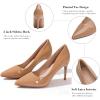 image:imageDADAWEN Womens High Heels Pumps Closed Pointed Toe Comfortable Stiletto 3 Inch Heels Dress Office Wedding Pump ShoesNude Patent