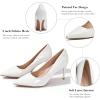 image:imageDADAWEN Womens High Heels Pumps Closed Pointed Toe Comfortable Stiletto 3 Inch Heels Dress Office Wedding Pump ShoesWhite Patent