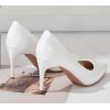 image:imageDADAWEN Womens High Heels Pumps Closed Pointed Toe Comfortable Stiletto 3 Inch Heels Dress Office Wedding Pump ShoesWhite Patent