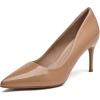 image:imageDADAWEN Womens High Heels Pumps Closed Pointed Toe Comfortable Stiletto 3 Inch Heels Dress Office Wedding Pump ShoesNude Patent