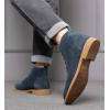 image:imageDADAWEN Mens Chelsea Boots Leather Casual Chukka Ankle Boots Classic Lace Up Dress Boots for Men Blue Suede US Size 95