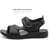 image:imageDADAWEN Boys Girls Leather Sandals Kids Adjustable Straps OpenToe Hiking Beach Summer Outdoor Athletic Sport Sandals for ToddlerLittleBig KidBlack