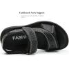 image:imageDADAWEN Boys Girls Leather Sandals Kids Adjustable Straps OpenToe Hiking Beach Summer Outdoor Athletic Sport Sandals for ToddlerLittleBig KidBlack