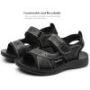 image:imageDADAWEN Boys Girls Leather Sandals Kids Adjustable Straps OpenToe Hiking Beach Summer Outdoor Athletic Sport Sandals for ToddlerLittleBig KidBlack