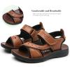 image:imageDADAWEN Boys Girls Leather Sandals Kids Adjustable Straps OpenToe Hiking Beach Summer Outdoor Athletic Sport Sandals for ToddlerLittleBig KidBrown