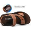 image:imageDADAWEN Boys Girls Leather Sandals Kids Adjustable Straps OpenToe Hiking Beach Summer Outdoor Athletic Sport Sandals for ToddlerLittleBig KidBrown