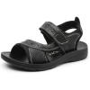 image:imageDADAWEN Boys Girls Leather Sandals Kids Adjustable Straps OpenToe Hiking Beach Summer Outdoor Athletic Sport Sandals for ToddlerLittleBig KidBlack
