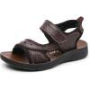 image:imageDADAWEN Boys Girls Leather Sandals Kids Adjustable Straps OpenToe Hiking Beach Summer Outdoor Athletic Sport Sandals for ToddlerLittleBig KidDark Brown