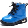 image:imageDADAWEN Boys Girls Glitter Ankle Boots Lace Up Waterproof Combat Shoes With Side Zipper for ToddlerLittle KidBig KidBlue