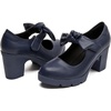 image:imageDADAWEN Womens Bow Heels Mary Jane Chunky Low Block Heels Pumps Comfortable Closed Round Toe Ankle Strap Wedding Evening Party Dress ShoesDark Blue