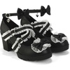 image:imageDADAWEN Womens Kawaii Mary Jane Chunky Low Block Heels Pumps with Bow Lace Comfortable Round Toe Ankle Strap Cosplay Wedding School Party Dress ShoesBlack