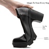 image:imageDADAWEN Womens Pumps Low Chunky Block Heel Closed Round Toe Comfortable Heels Work Wedding Party Dress Pumps ShoesBlack