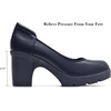 image:imageDADAWEN Womens Pumps Low Chunky Block Heel Closed Round Toe Comfortable Heels Work Wedding Party Dress Pumps ShoesDark Blue