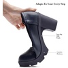 image:imageDADAWEN Womens Pumps Low Chunky Block Heel Closed Round Toe Comfortable Heels Work Wedding Party Dress Pumps ShoesDark Blue