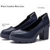 image:imageDADAWEN Womens Pumps Low Chunky Block Heel Closed Round Toe Comfortable Heels Work Wedding Party Dress Pumps ShoesDark Blue