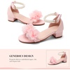image:imageDADAWEN Girls Dress Shoes Sandals Open Toe Chunky Low Heels Pearls Ankle Strap Flower Girl Wedding Party Shoes for Toddler Little Big KidPink