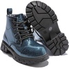 image:imageDADAWEN Boys Girls Glitter Ankle Boots Kids Lace Up Side Zipper Waterproof Outdoor Combat BootsToddlerLittle KidBig Kid Navy Glitter US Size 2 M Little Kid