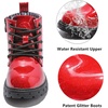 image:imageDADAWEN Boys Girls Glitter Ankle Boots Kids Lace Up Side Zipper Waterproof Outdoor Combat BootsToddlerLittle KidBig Kid Red Glitter US Size 11 M Little Kid