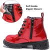 image:imageDADAWEN Boys Girls Glitter Ankle Boots Kids Lace Up Side Zipper Waterproof Outdoor Combat BootsToddlerLittle KidBig Kid Red Glitter US Size 11 M Little Kid