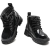 image:imageDADAWEN Boys Girls Glitter Ankle Boots Kids Lace Up Side Zipper Waterproof Outdoor Combat BootsToddlerLittle KidBig Kid01 Black
