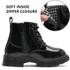 image:imageDADAWEN Boys Girls Glitter Ankle Boots Kids Lace Up Side Zipper Waterproof Outdoor Combat BootsToddlerLittle KidBig Kid01 Black