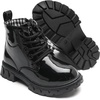 image:imageDADAWEN Boys Girls Glitter Ankle Boots Kids Lace Up Side Zipper Waterproof Outdoor Combat BootsToddlerLittle KidBig Kid01 Black